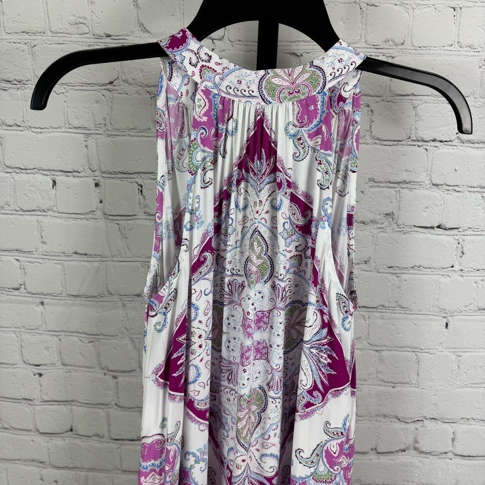 LOFT Geo Godet Halter Swing Dress Brand New With Tags Size XS - Picture 6 of 8
